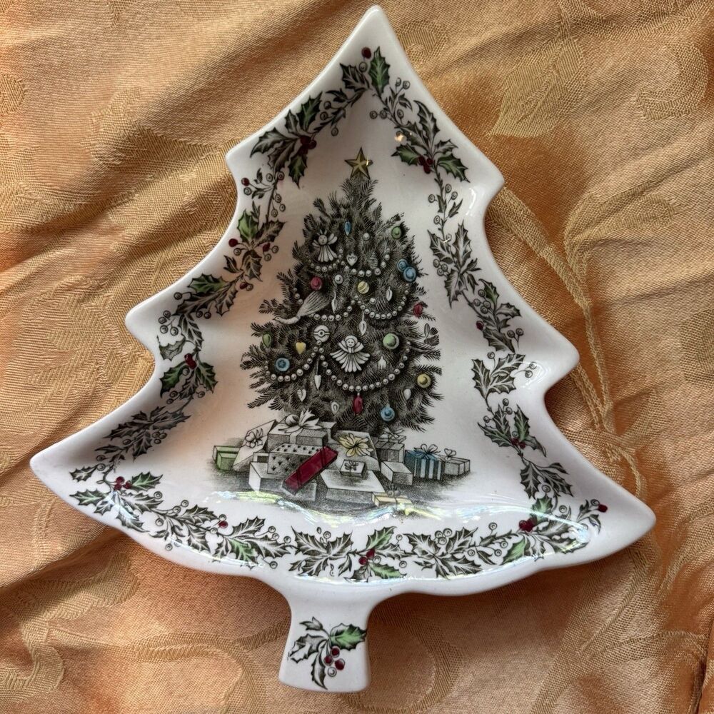 Made In England- Johnson Brothers Christmas Tree Dish Vintage